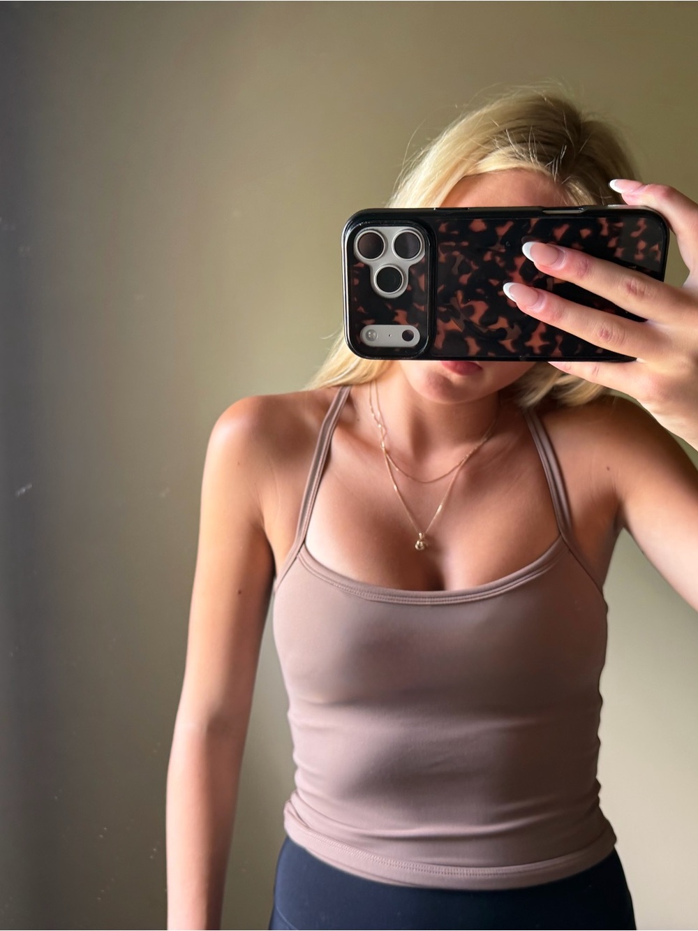 Brown built in sports bra tank from amazon